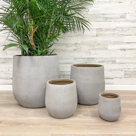 Fibreclay Tall Belly Planter - Taupe - 22-inch