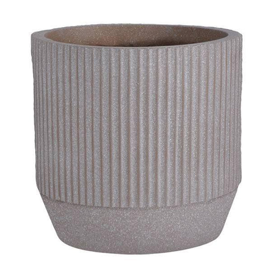 Fibreclay Taper Cylinder Planter - Taupe - 15-inch