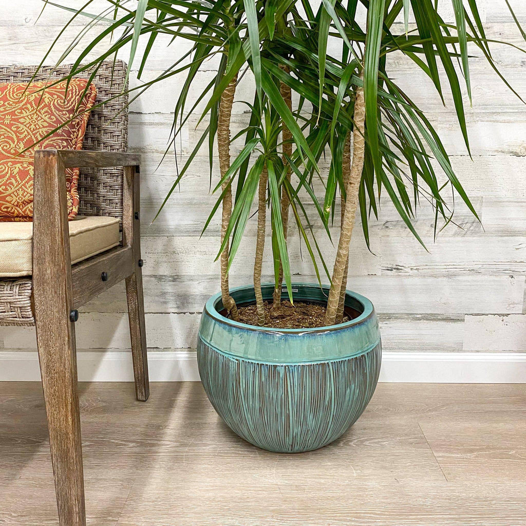 16 inch indoor plant pot Halona Planter - Blue/Green
