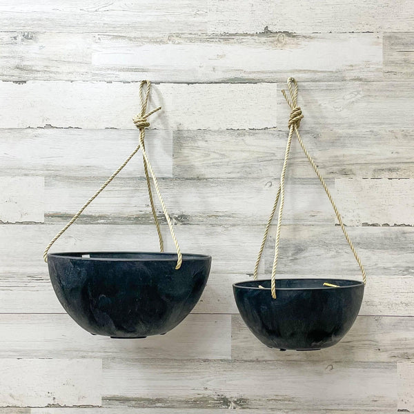 Hanging Bowl - Black - 10-inches - Hicks Nurseries