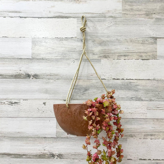 Hanging Bowl Planter - Rust - 10-inches