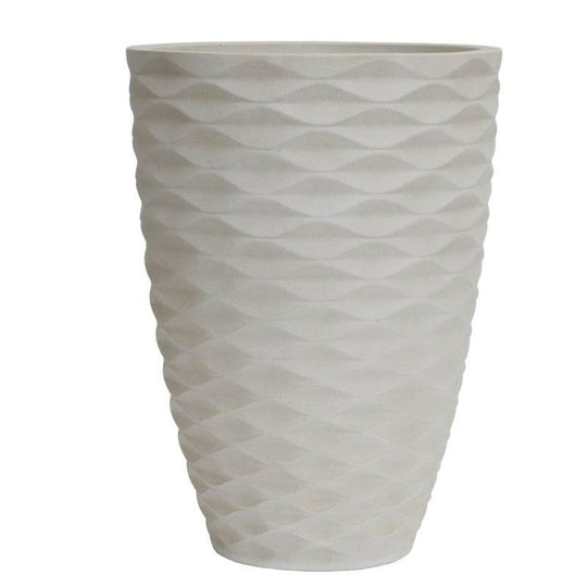 Lightweight Bilbao Tall Planter - Cream - 14-inch