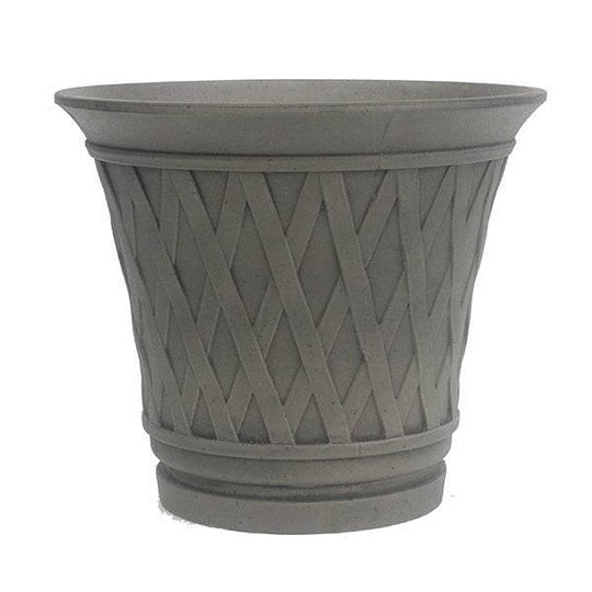 Lightweight Lattice Planter - Grey - 16-inch
