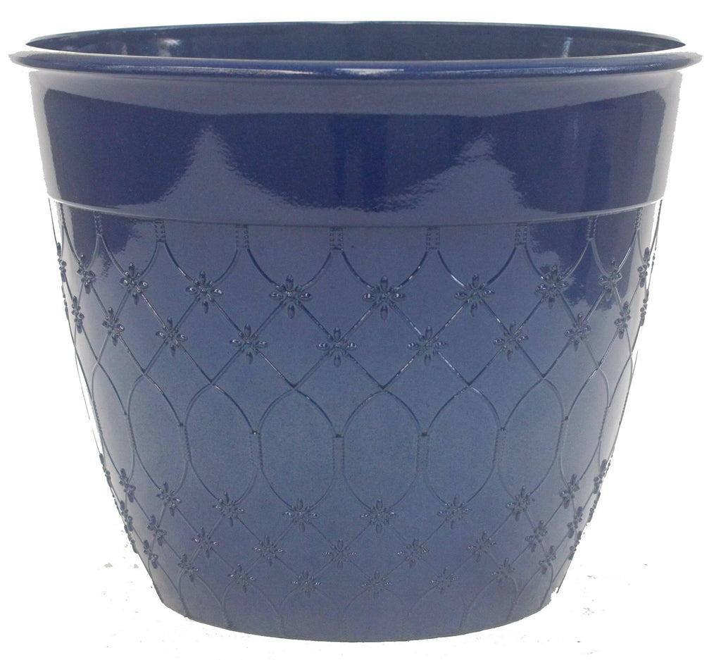 Lightweight Paris Planter - Blue - 14-inch - Hicks Nurseries