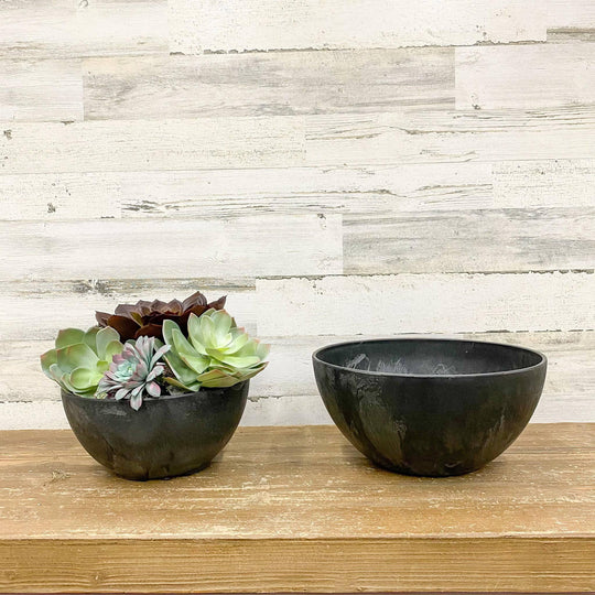 Napa Bowl Planter Black - 10-inches