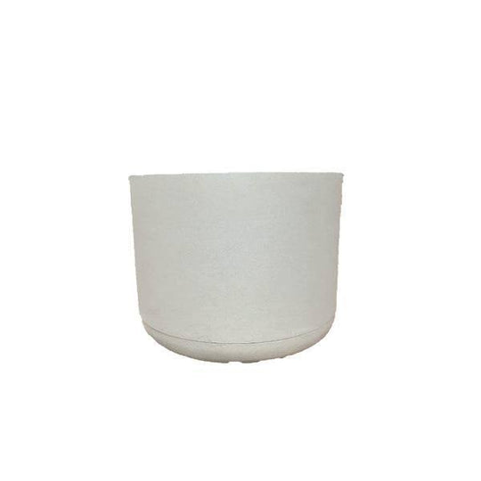 Planter - Cylinder with Saucer - Off White - 18.5-inch