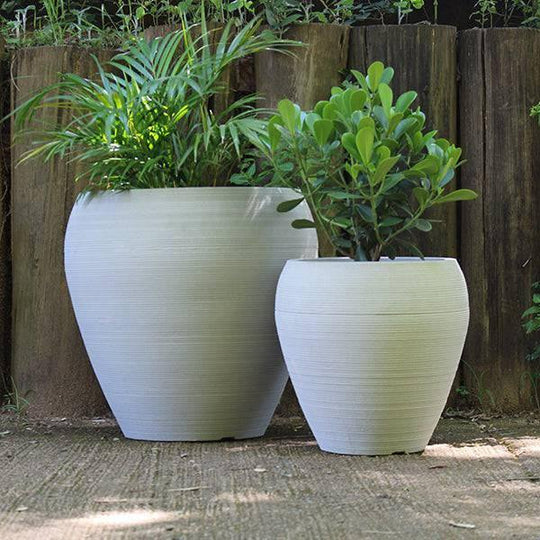 Planter - Rustic Ellipse - White - 31-inch