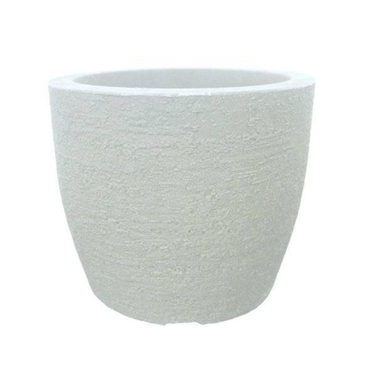 Planter- Euro Round - Off White - 16-inch