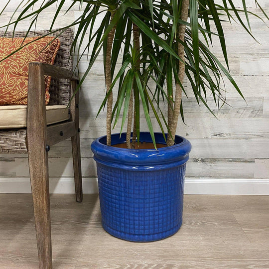 Punchcard Planter - Blue - 16-inches