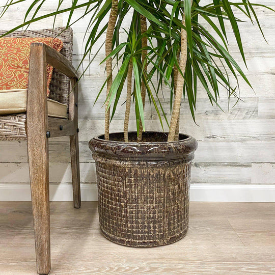 Punchcard Planter - Brown - 16-inch