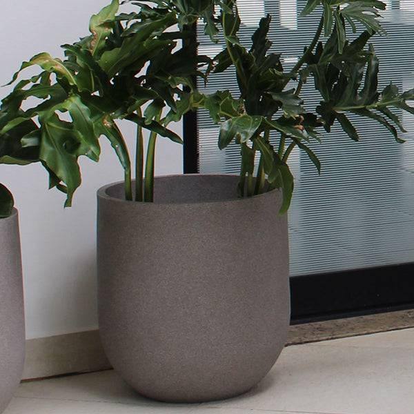 18 inch planter pot Planter - Rustic Cask - Stone