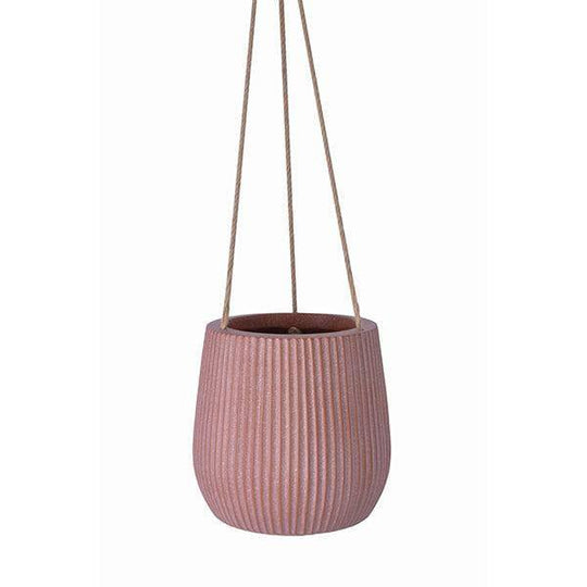 Fibreclay Ribbed - Hanging Planter - Terra Cotta - 9-inch