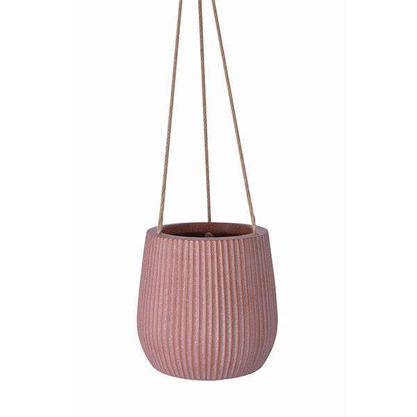 9 inch hanging planter Fibreclay Ribbed - Hanging Planter - Terra Cotta