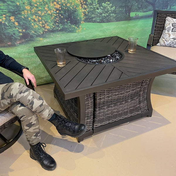 Trenton Slat Gas Fire Table - Hicks Nurseries