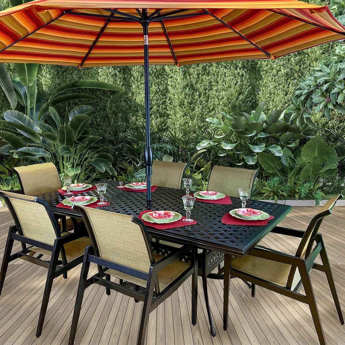 Wellington Outdoor Patio Cast Aluminum Dining Set 7 piece set